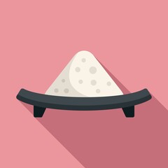 Feta cheese icon flat vector. Freek soft