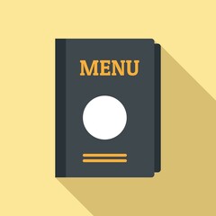 Menu book icon flat vector. Cafe dinner