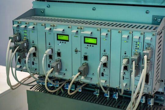 Electronics, Equipment, Device. Automation Systems. Automation Tools Of An Industrial Enterprise. A Device With Connected Wires, Toggle Switches And Sensors. Redundant Central Controller