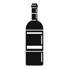 Wine bottle icon simple vector. Alcohol glass