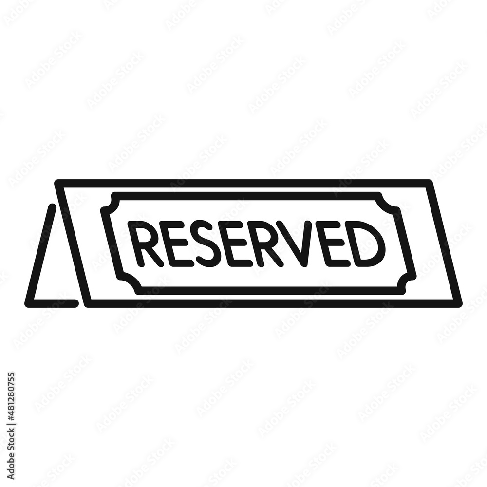 Wall mural restaurant reserved icon outline vector. dinner dish