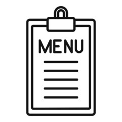 Restaurant menu clipboard icon outline vector. Food dish