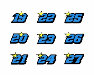 Racing number, start racing number, sport race number logo design