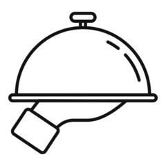 Restaurant tray icon outline vector. Food dinner