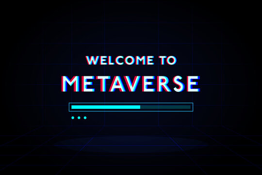 Welcome to metaverse loading bar technology futuristic interface hud vector design.