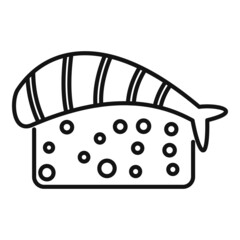 Rice salmon icon outline vector. Sushi japanese