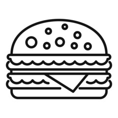 Burger icon outline vector. Bun sandwich
