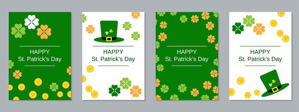St.Patrick's Day flyer vector collection. Greeting and invitation card, banner, coupon, booklet, voucher design template