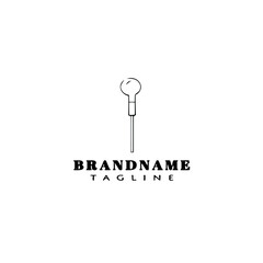 ear buds logo cartoon icon design template black isolated vector illustration