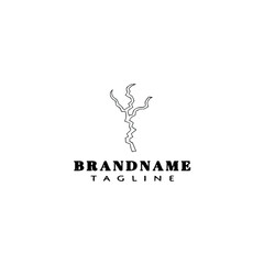 earth crack logo template icon design black simple vector illustration