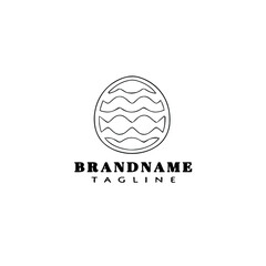 easter egg cartoon logo template icon design black simple vector illustration