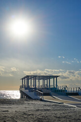 海のウッドデッキ桟橋(完成前)　稲毛海浜公園
