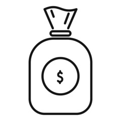 Bank money bag icon outline vector. Digital finance