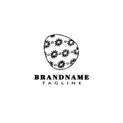 easter egg cartoon logo template icon design black simple vector illustration