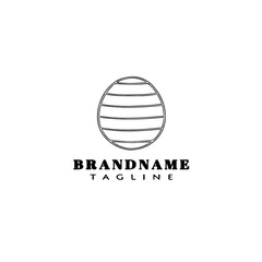 easter egg cartoon logo template icon design black simple vector illustration