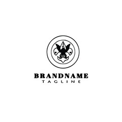 eagle logo cartoon icon design template black isolated vector