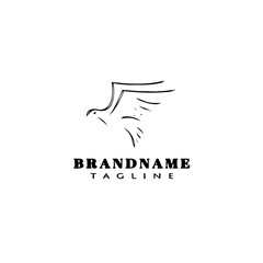 Fototapeta premium eagle logo cartoon icon design template black isolated vector
