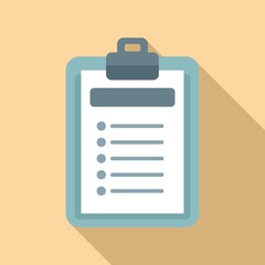 Report data icon flat vector. Document paper