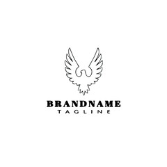 eagle logo cartoon icon design template black isolated vector