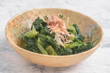 京の伝統野菜　畑菜の辛子和え