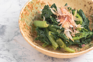 京の伝統野菜　畑菜の辛子和え