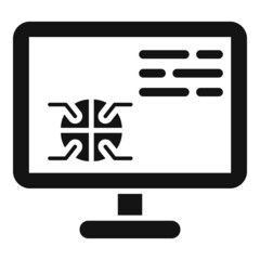 Computer report icon simple vector. Business analysis