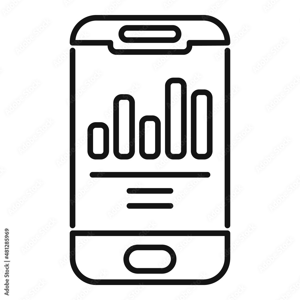 Wall mural Smartphone report icon outline vector. Graphic chart