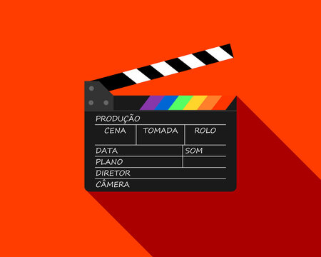 Ilustracao claquete sombra cinema LGBT, cinema, serie tv, gay, lesbica, amor, romance, comunidade gay, rainbow, pride, love is love, gay, comunidade, LGBT, LGBTQ, cine, representatividade
