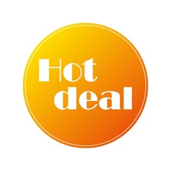 Vector Sticker - Hot deal. Promo badge or label isolated on a white background.