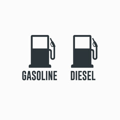 gas station signage, gas station icon, vector art.