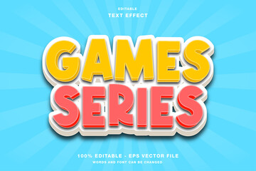 Games Series Cartoon 3D Editable Text Effect