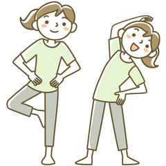 体操をする女性
