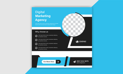 Digital Marketing social media post template. Social media post design. Web banner design.