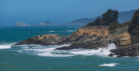 Crashing waves on the Pacific Coast at Sea Ranch, CA