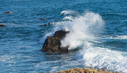 Crashing waves on the Pacific Coast at Sea Ranch, CA