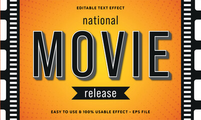 editable movie release vector text effect with modern style design