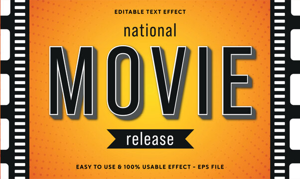 editable movie release vector text effect with modern style design