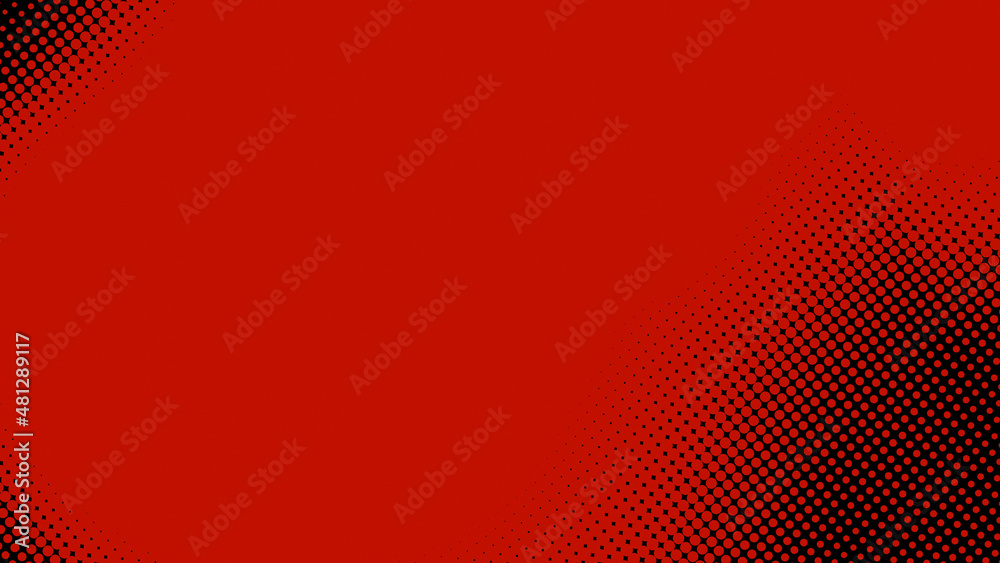Poster dots halftone red black color pattern gradient texture background.