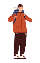 male traveler with travelbag