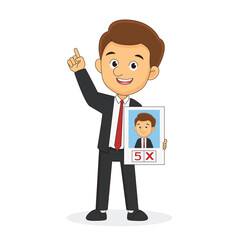 Man holding placard election voting, political