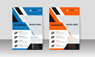 New Corporate Business Flyer Design, Travel Brochure Design, Real State A4 Template, Vector Illustration with Images