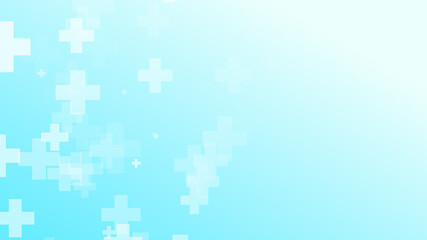 Abstract white blue green colors cross pattern healthcare background.