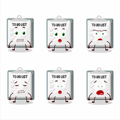 Fototapeta premium Character cartoon of paper sheet with clipboard with scared expression