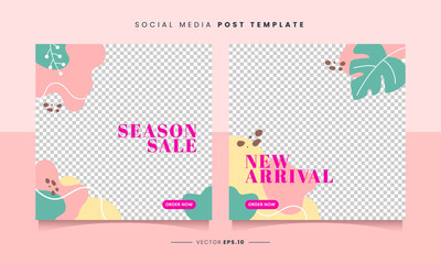 Season sale banner social media post template