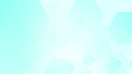 Fototapeta premium Abstract hexagon cross geometric white blue pattern medical background.