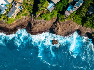 Fototapeten Hawaii Aerial View of Light Blue Water and Cliffs © David