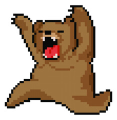 Fototapeta premium bear pixel art.
