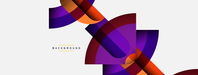 Fototapeta premium Geometric abstract background. Round shapes, circles, lines composition for wallpaper banner background or landing page