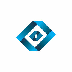 blue square diamond logo design