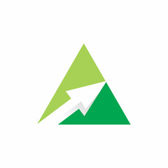 green triangle arrow logo design